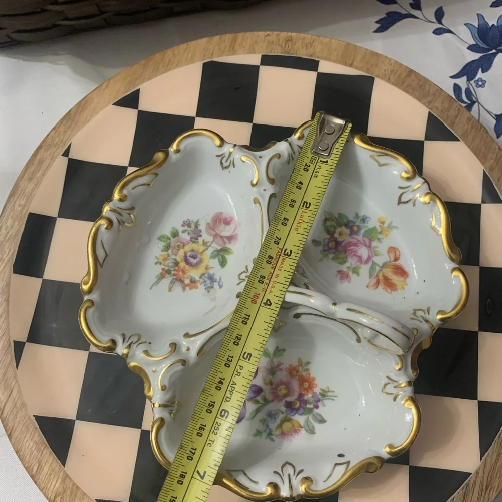 JLMenau dividdd dish gold trim porcelain handle Germany